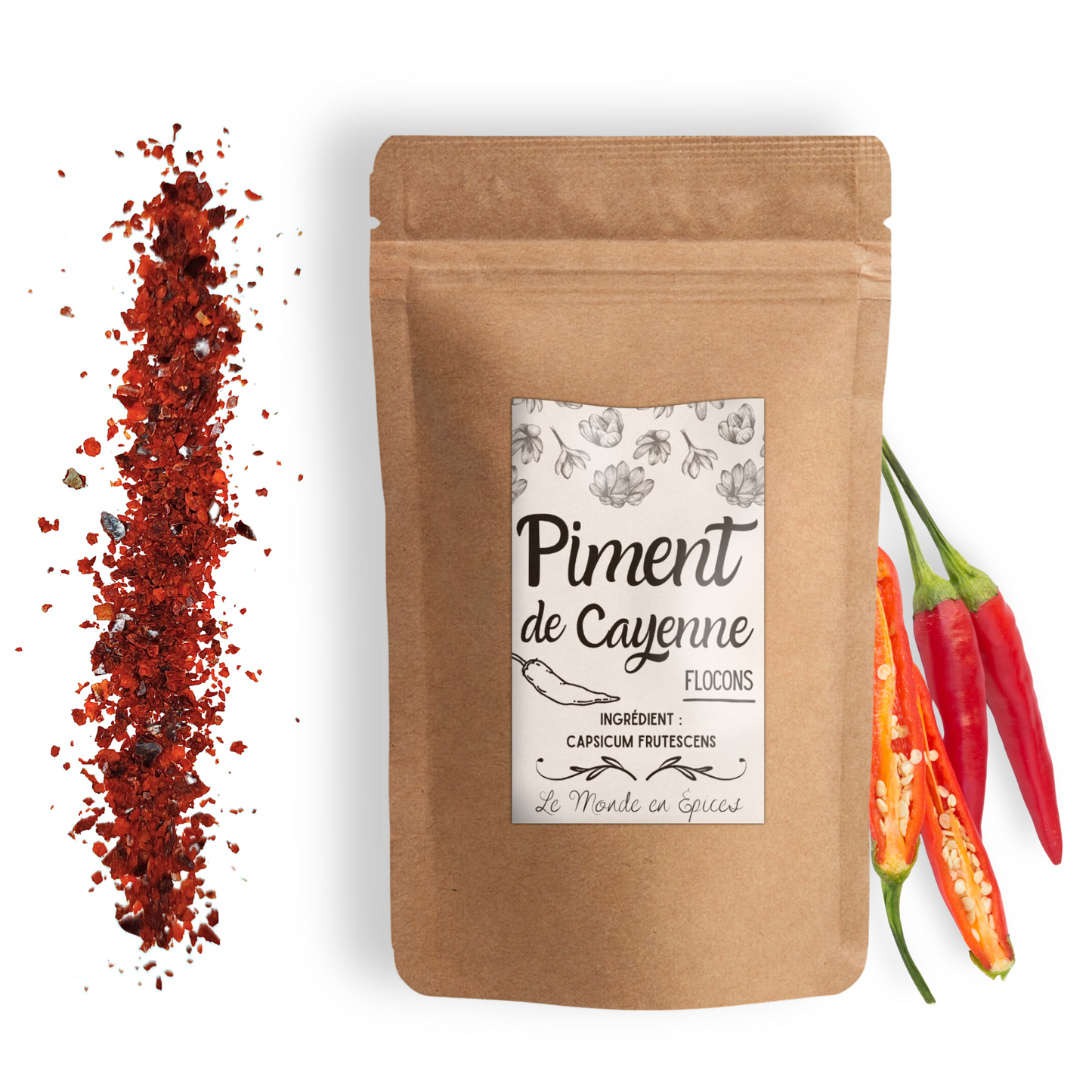 Zerkleinerte Cayennepfefferflocken