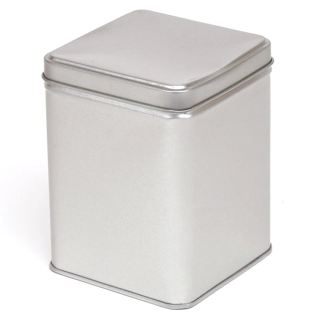 Boîte à épices et tisanes en métal argenté