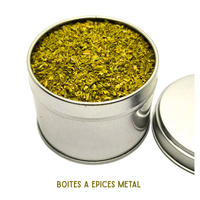 Boîte à épices métal argenté 100ml – Pot Vide, rechargeable | Rangement cuisine