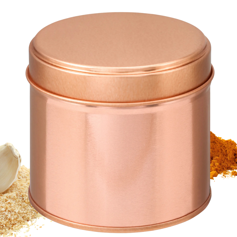 Boîte à épices cuivrée (doré rose) 250 ml – boîte métal finition cuivre