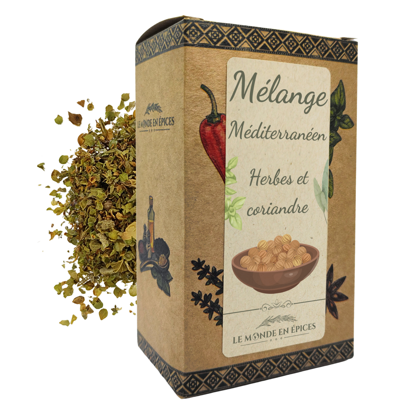 Hierbas mediterráneas y cilantro - Mezcla de hierbas aromáticas